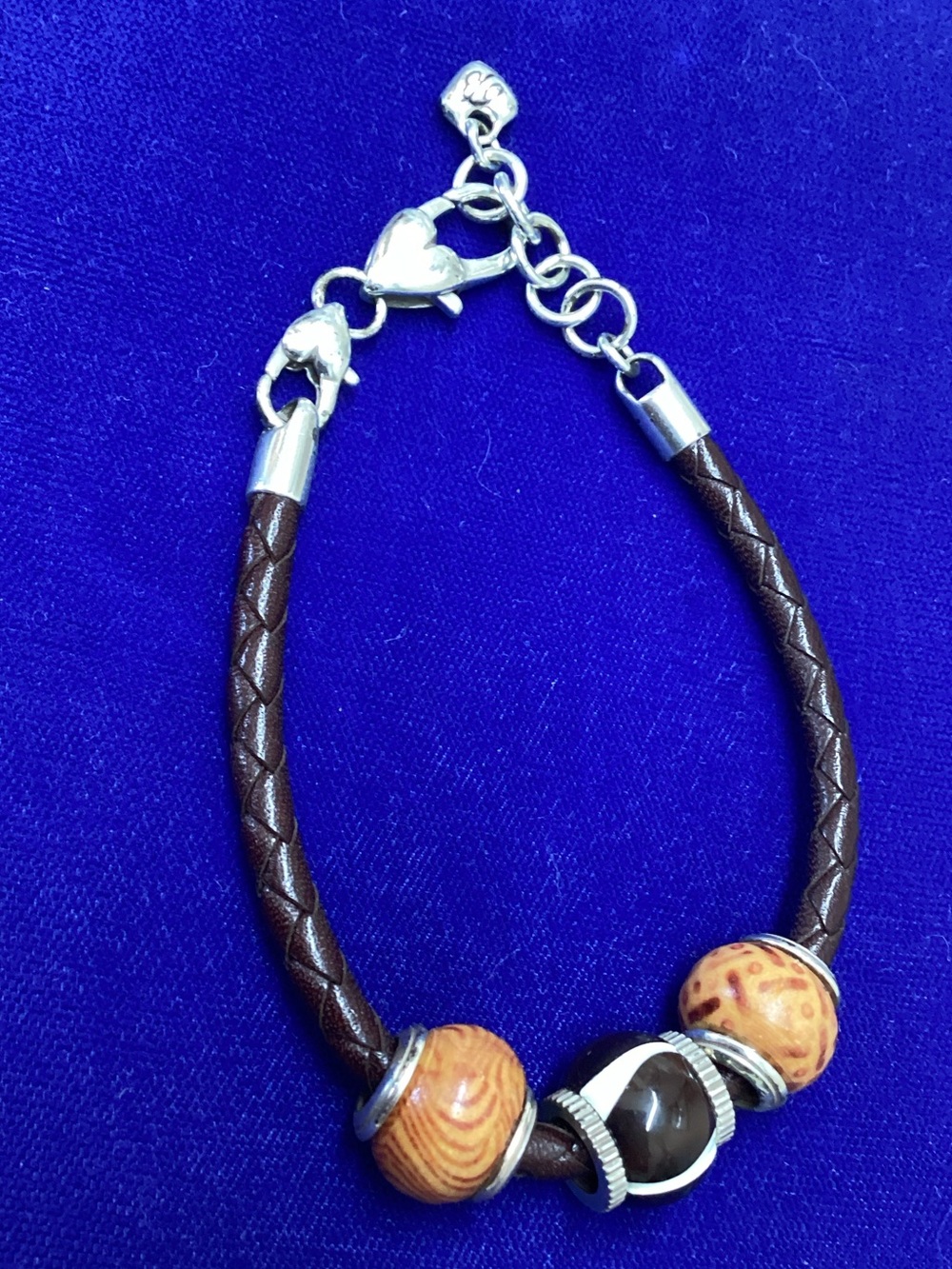 Brighton Brown Braided Leather Bracelet with Wooden Beads - Picture 3 of 6